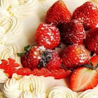健康的草莓奶油蛋糕