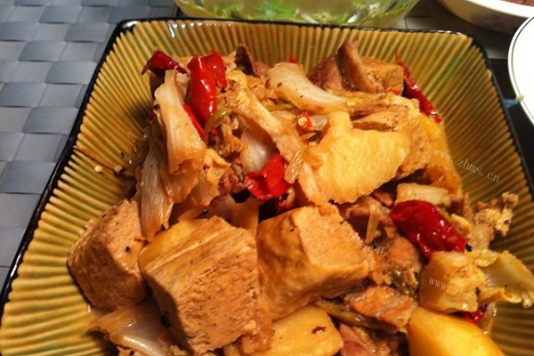 辣烧冻豆腐白菜