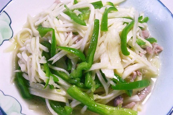 茭白丝青椒丝炒肉丝