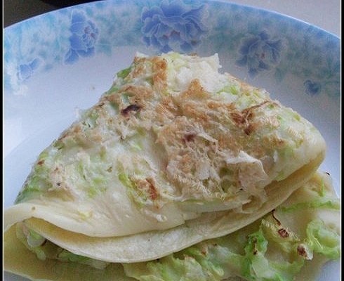 白菜虾皮鸡蛋饼