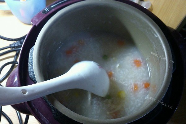杂菜鸡丝粥