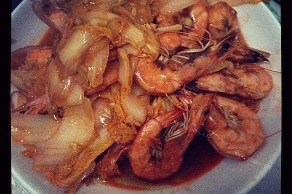 虾炒白菜