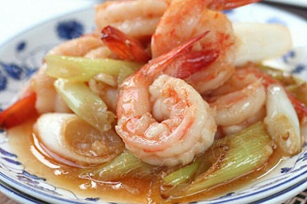 京葱烧虾球