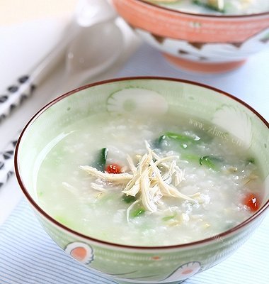 鸡丝青红粥