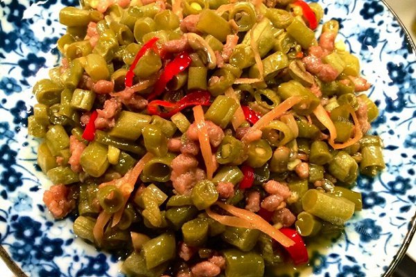 肉末炒酸豆角