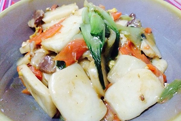 「球小厨」红萝绿菜炒年糕