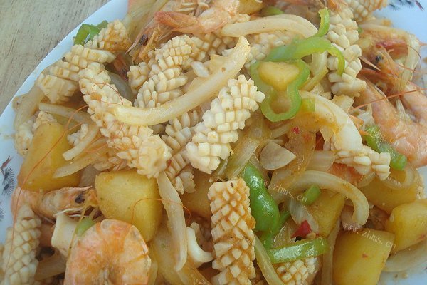 土豆干烧小海鲜