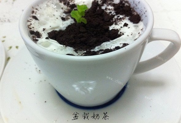 简单的盆栽奶茶