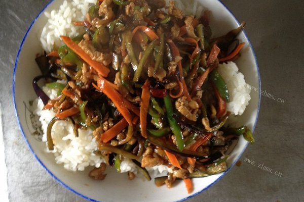 鱼香肉丝盖浇饭
