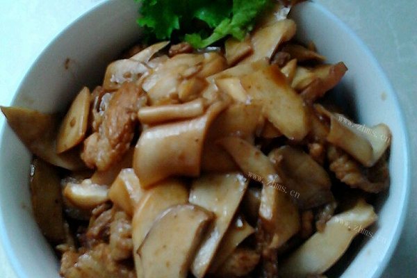 杏鲍菇煸肉片