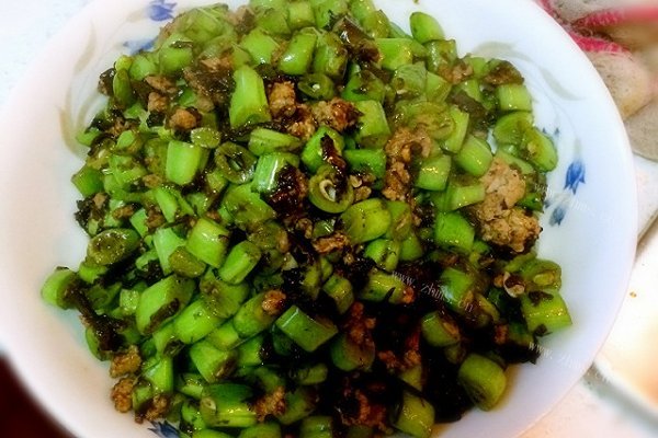 肉末榄菜四季豆