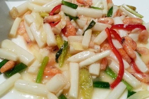 泡藕带炒虾仁