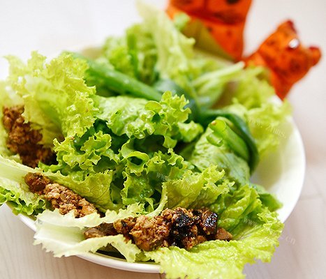 家常生菜素肉手卷