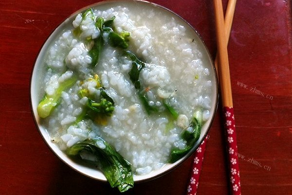 青菜虾米粥