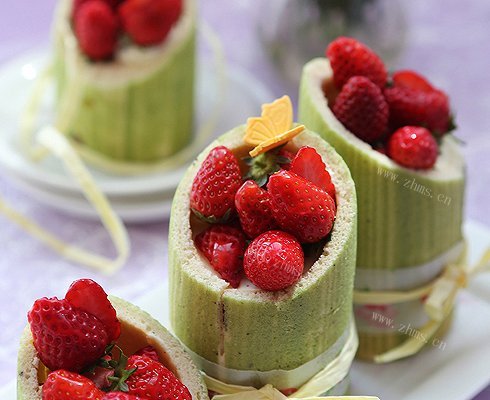 自制草莓奶油竹子蛋糕