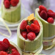 自制草莓奶油竹子蛋糕