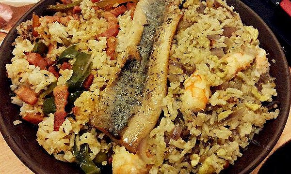 超快速的海陆双拼饭