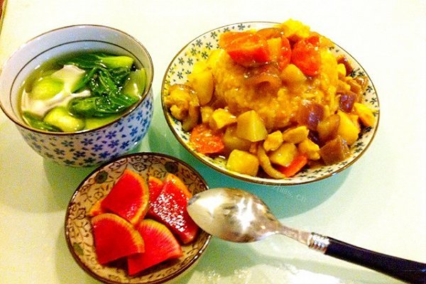 自制咖喱鸡肉饭