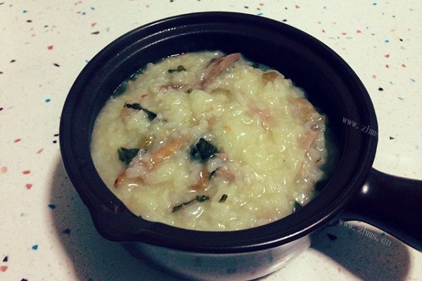 雪菜鸭片粥