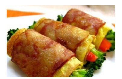 简单美食-培根蔬菜卷