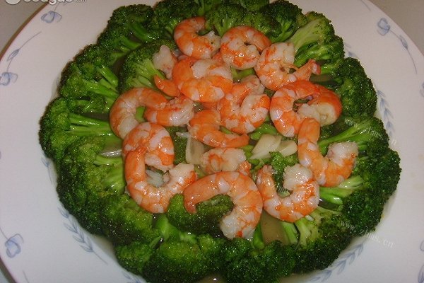 蒜香北极虾西兰花