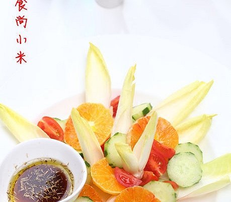 #美食记#血橙菊苣油醋汁沙拉