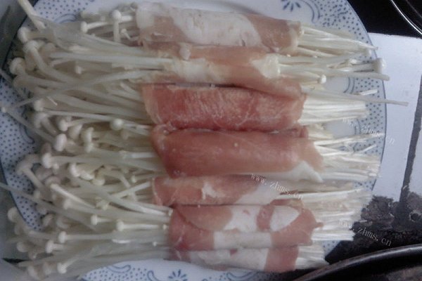 美味金针菇羊肉卷