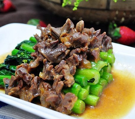 菜心炒鸡肾