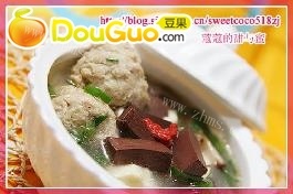 营养血豆腐肉丸汤