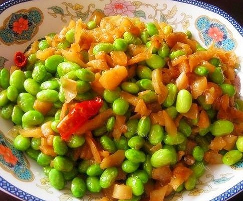 美味萝卜干炒毛豆