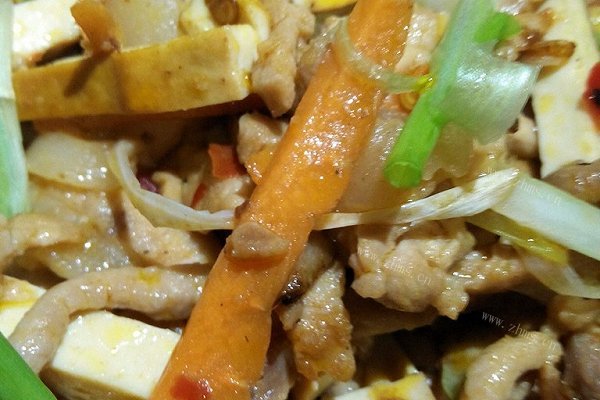 家常豆腐干炒肉丝