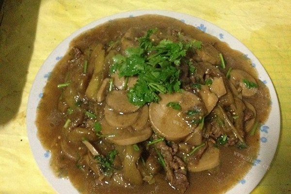 米饭杀手-杏孢菇片牛肉焖茄子