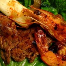 黑胡椒烤肉、红酒煎虾