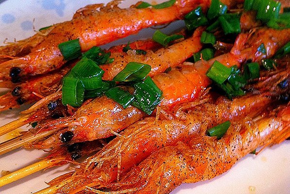 烤虾串
