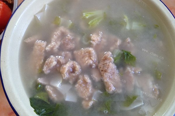 青菜肉片汤