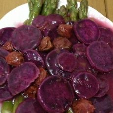 自制梅汁芦笋紫薯