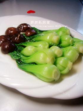 家常青菜炒香菇
