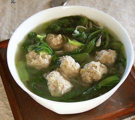 小白菜丸子汤