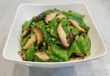 家常香菇炒荷兰豆