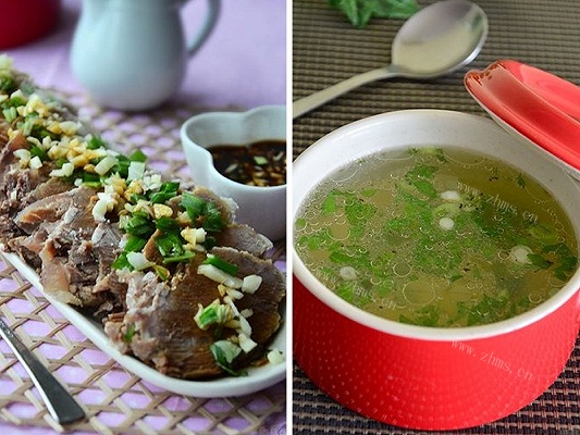 牛肉原汤 and 蒜泥牛肉