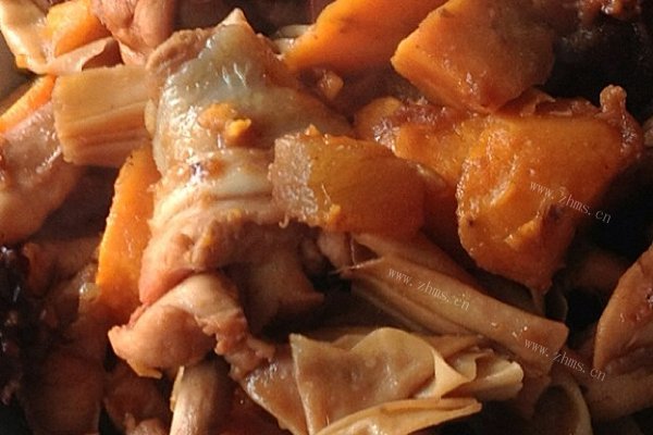 秋冬养生菜-红薯豆筋炖鸡
