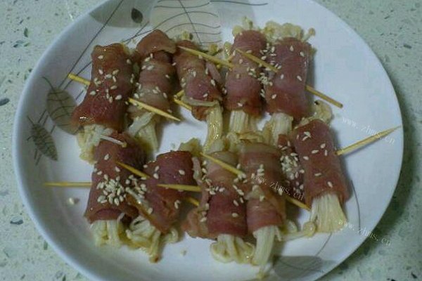自制金针菇培根卷