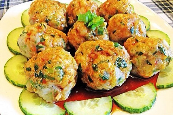 豉油菠菜虾丸