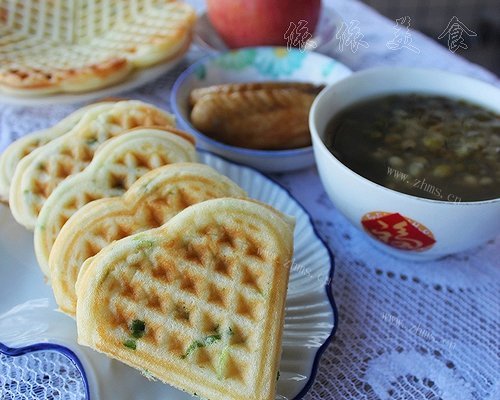 自制葱花华夫饼