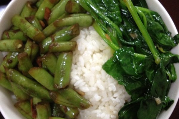 蒜蓉菠菜、手掰豆角