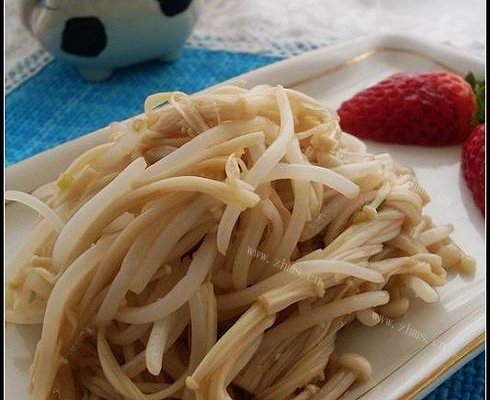 豆芽拌金针菇