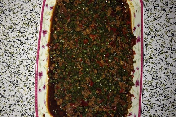 豆角炒肉末