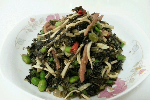 雪冬毛豆炒肉丝