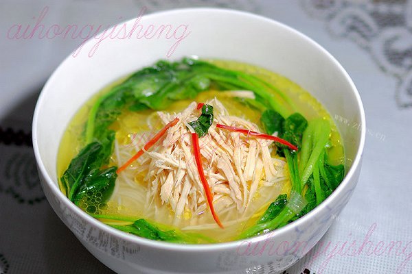 家常鸡丝龙须面