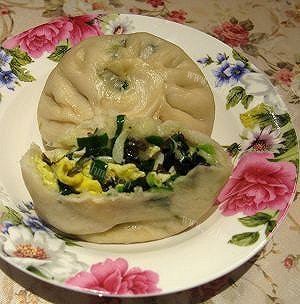 自制韭菜馅包子